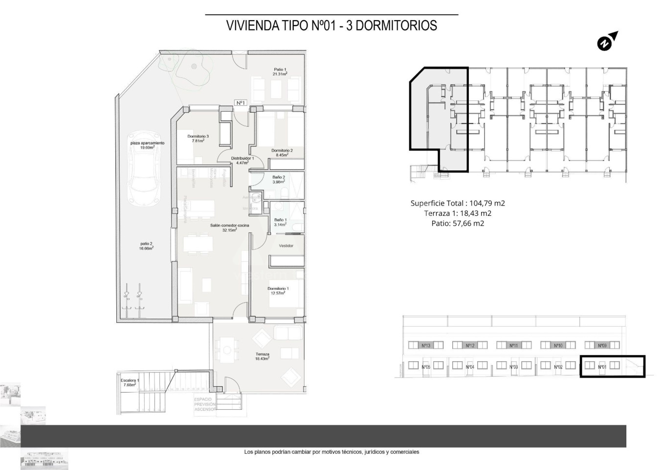 Бунгало в Пилар де ла Орадада, 3 спальни - WD54357 - 1