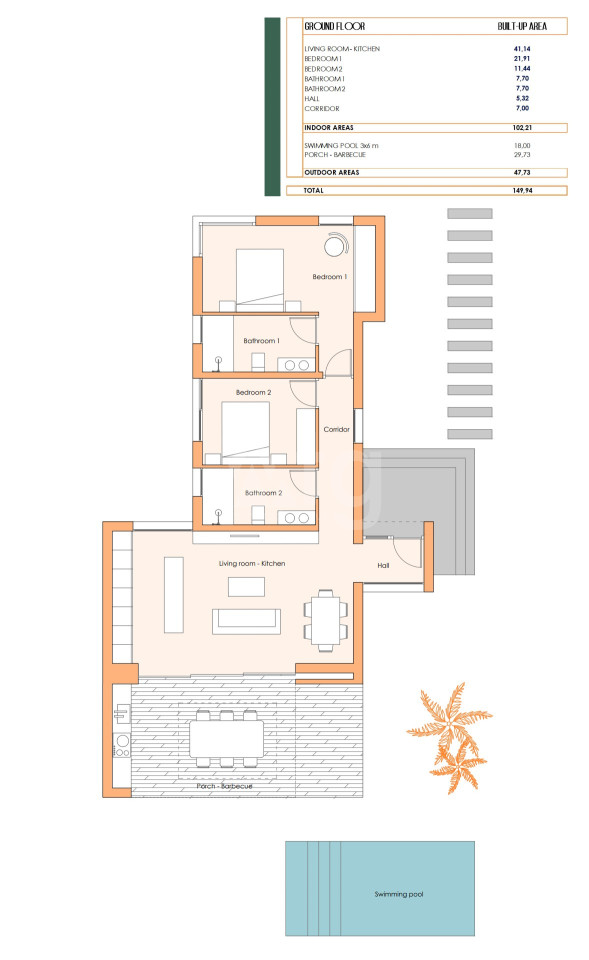 2 bedroom Villa in El Caracolero - THE54723 - 2