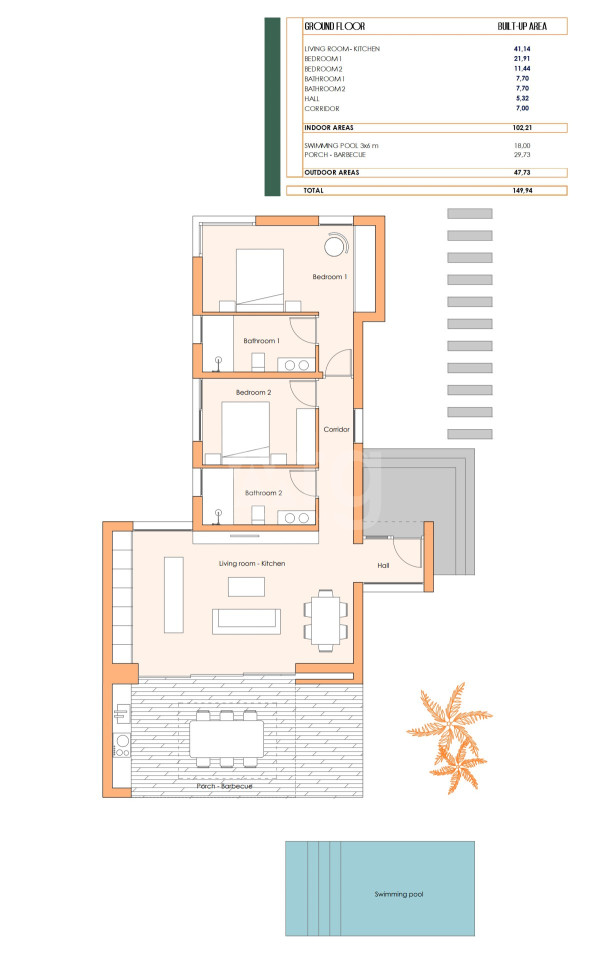 2 bedroom Villa in El Caracolero - THE54727 - 2