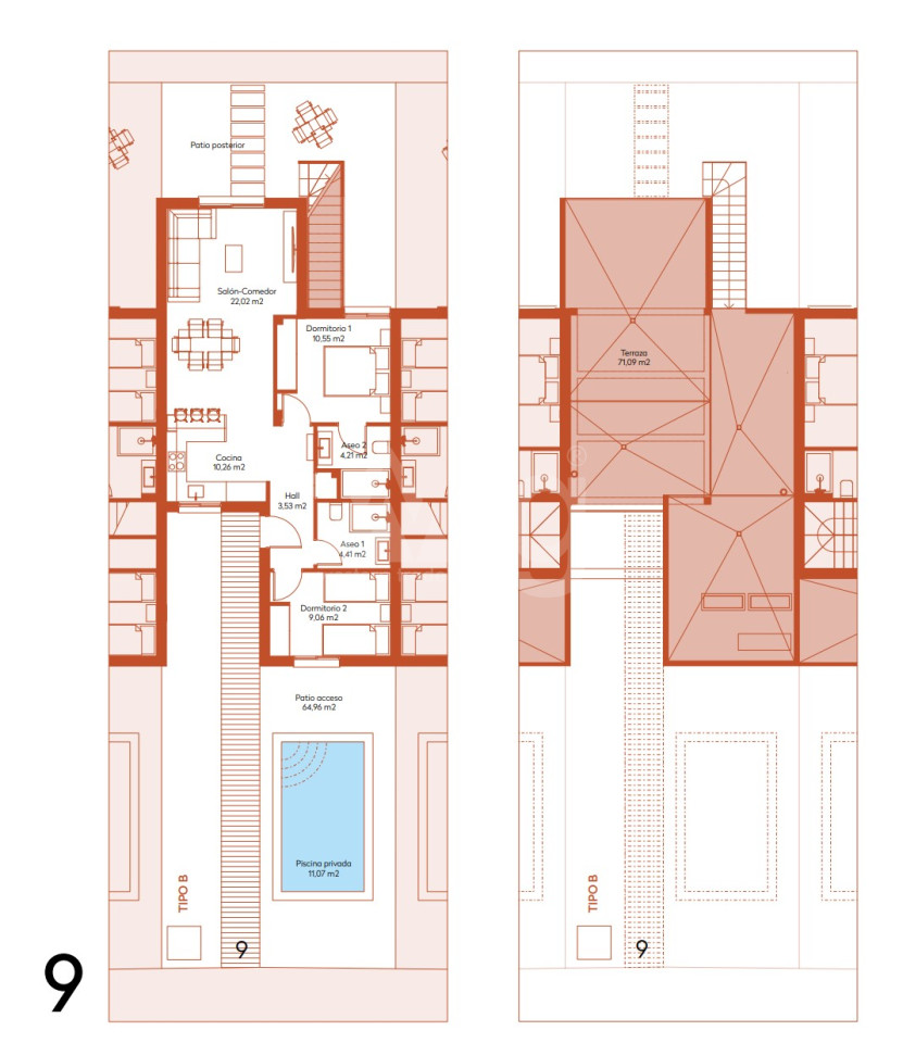 Townhouse cu 2 dormitoare în El Caracolero - THE54755 - 1