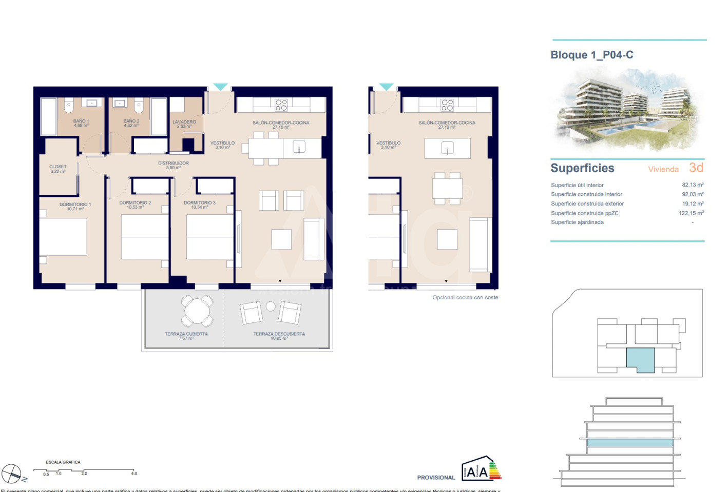 3 ložnice Apartmán v Villajoyosa - AEH54814 - 1