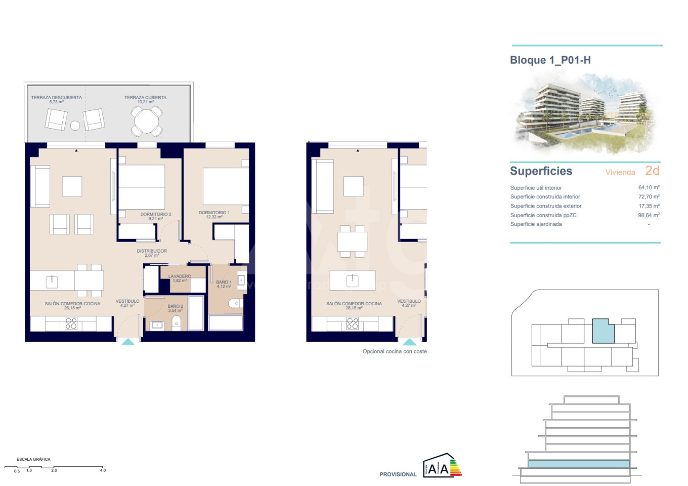 Apartament w Villajoyosa, 2 sypialnie - AEH54830 - 1