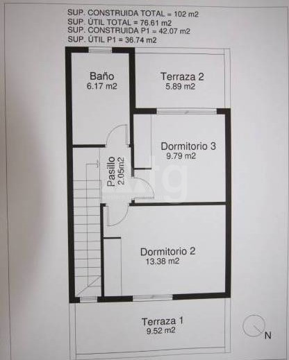 Adosado de 3 habitaciones en Ciudad Quesada - NHP55673 - 2