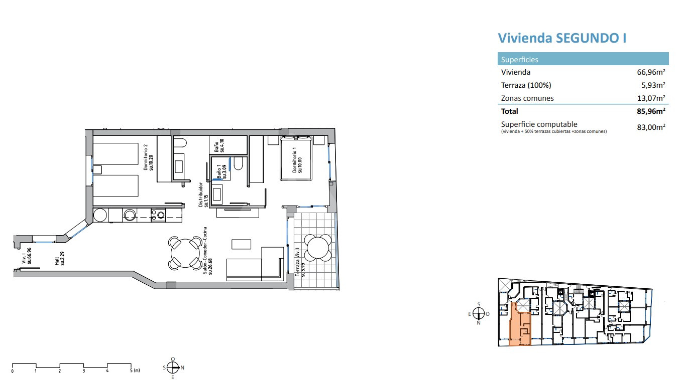 Apartament cu 2 dormitoare în Guardamar del Segura - EH55708 - 1