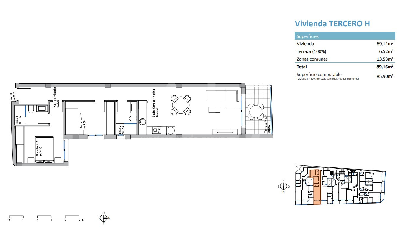 Apartament cu 2 dormitoare în Guardamar del Segura - EH55715 - 1