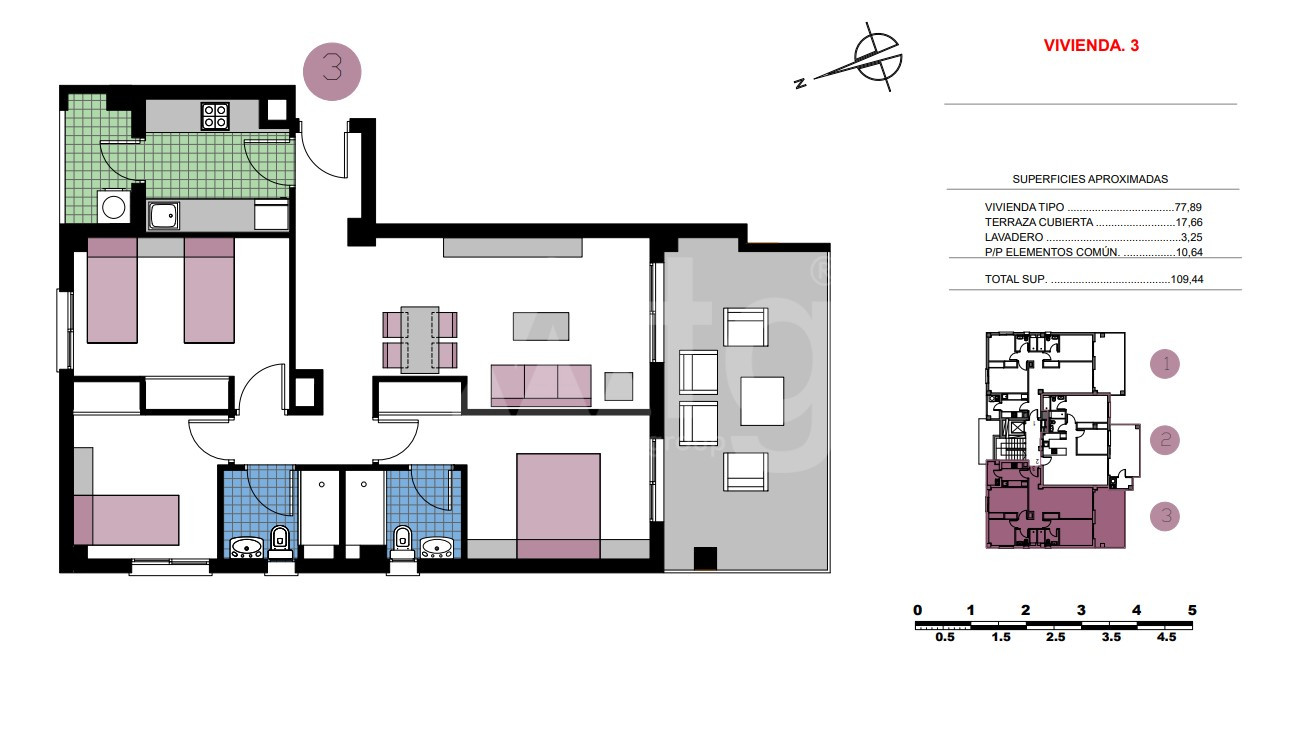 3 bedroom Apartment in Mil Palmeras - VP55928 - 1
