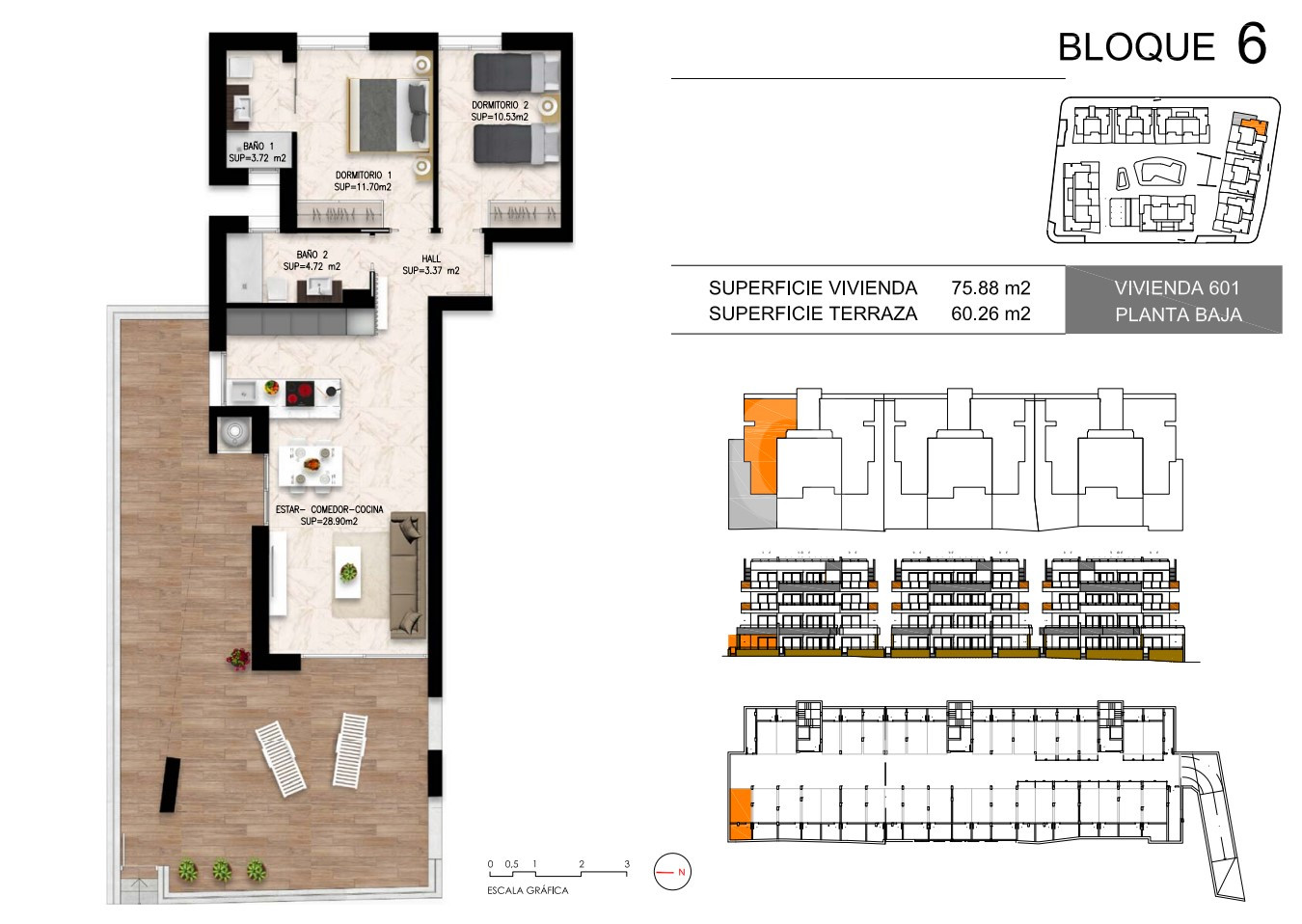 2 Schlafzimmer Appartement in Playa Flamenca - DI55940 - 1