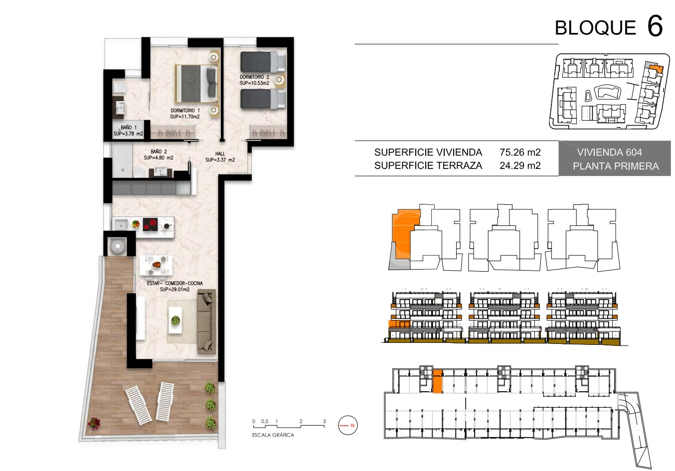 Apartament cu 2 dormitoare în Playa Flamenca - DI55943 - 1