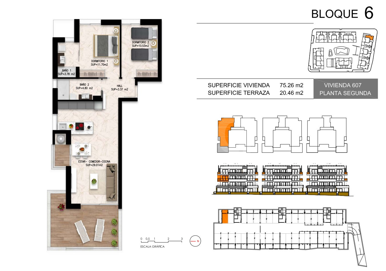 Apartament cu 2 dormitoare în Playa Flamenca - DI55946 - 1