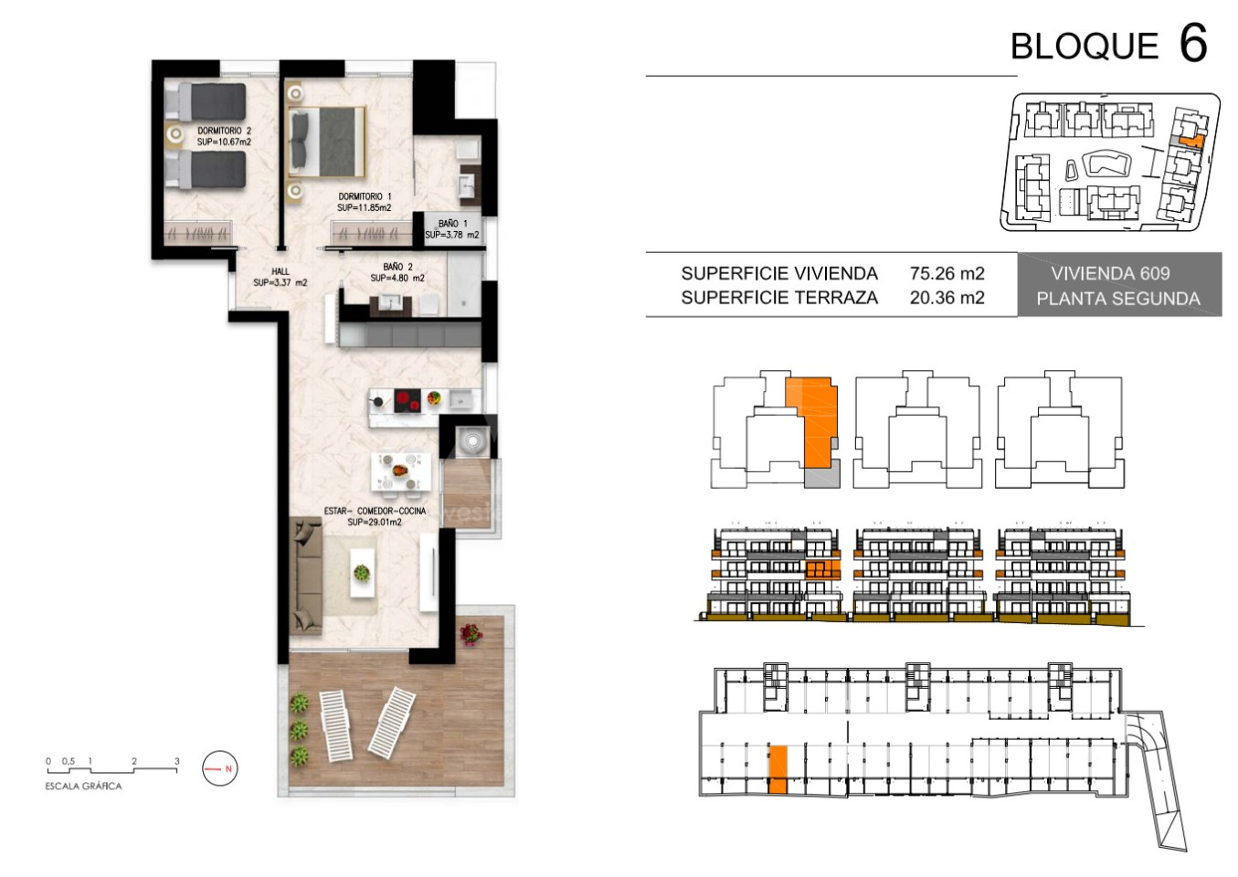 2 Schlafzimmer Appartement in Playa Flamenca - DI55948 - 1