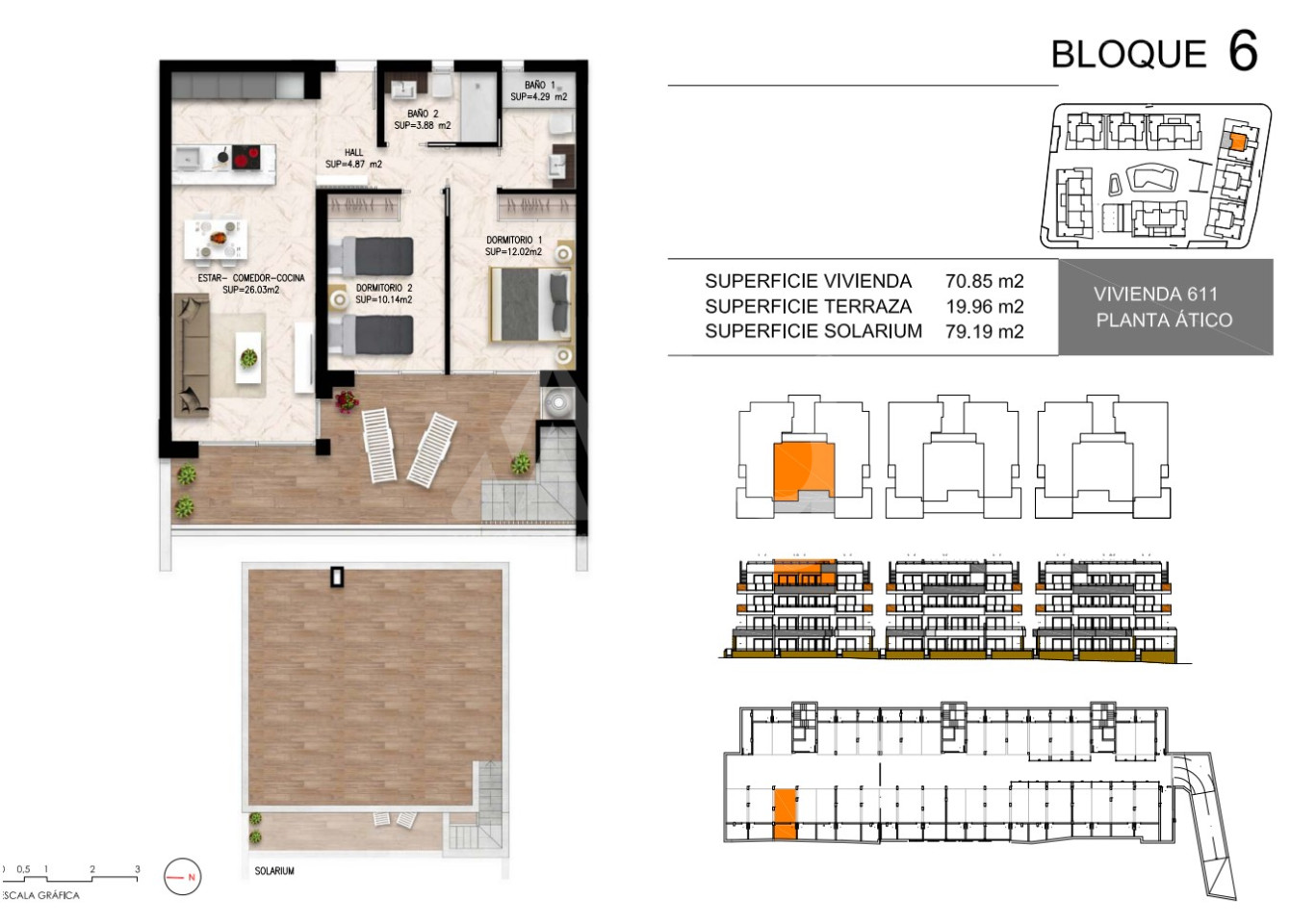 Penthouse cu 2 dormitoare în Playa Flamenca - DI55950 - 1