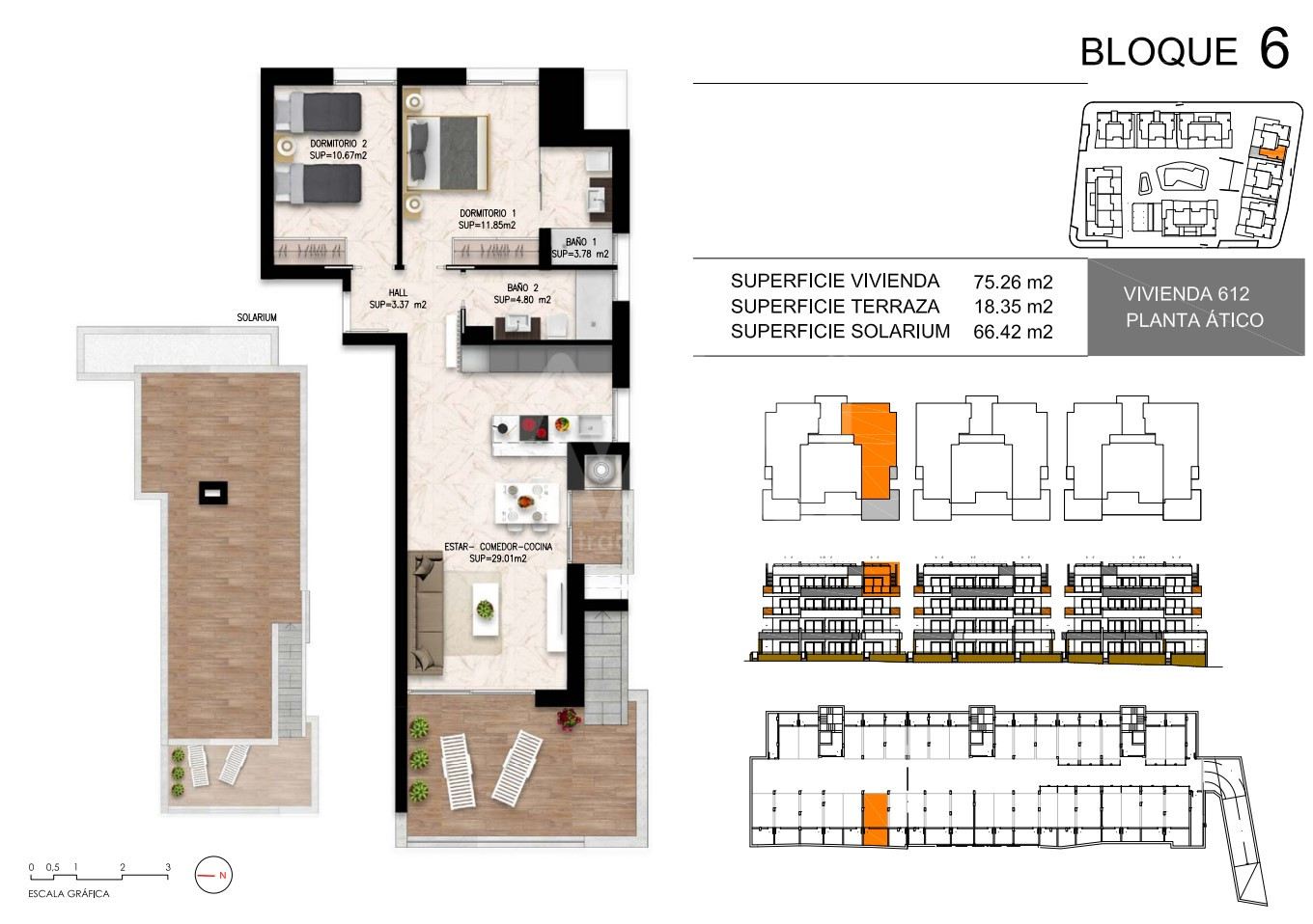 2 bedroom Penthouse in Playa Flamenca - DI55951 - 1