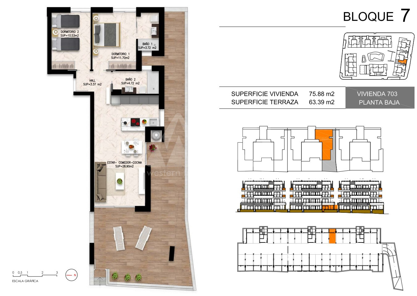 2 Schlafzimmer Appartement in Playa Flamenca - DI55954 - 1