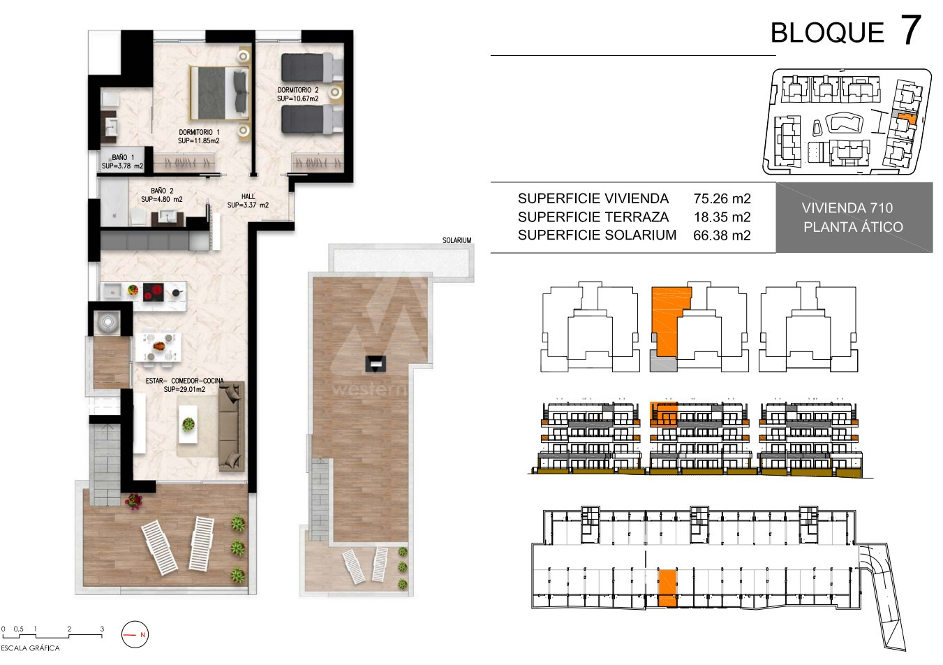 2 Schlafzimmer Penthouse-Wohnung in Playa Flamenca - DI55961 - 1