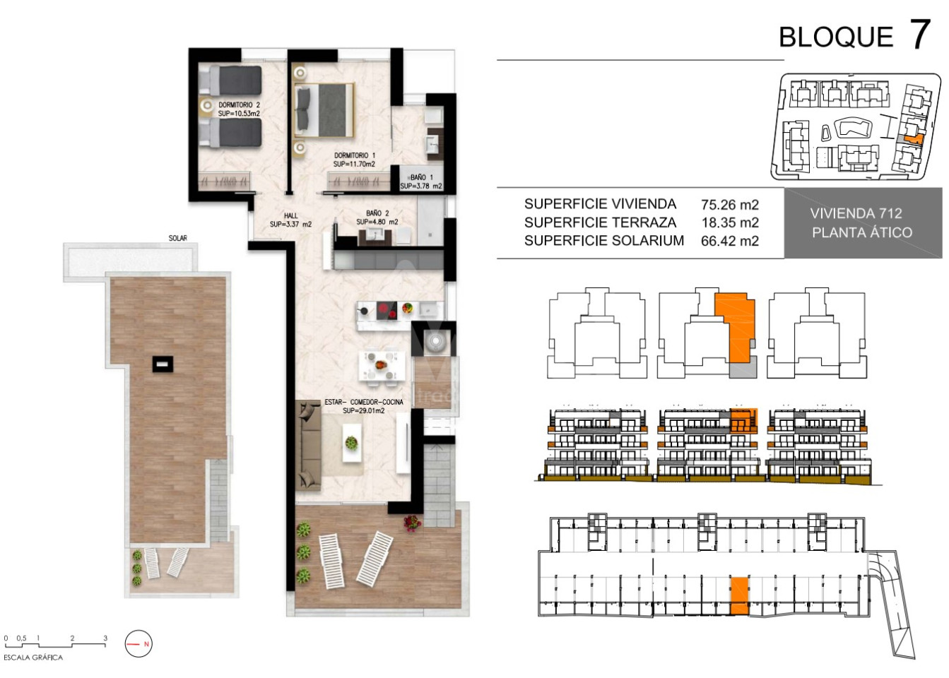 2 Schlafzimmer Penthouse-Wohnung in Playa Flamenca - DI55963 - 1