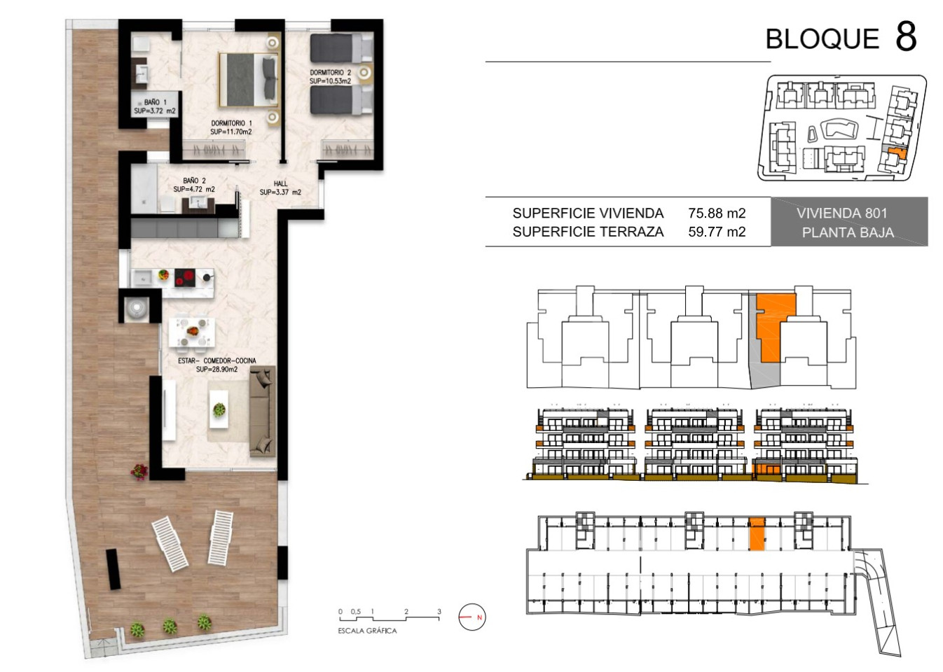 2 bedroom Apartment in Playa Flamenca - DI55964 - 1