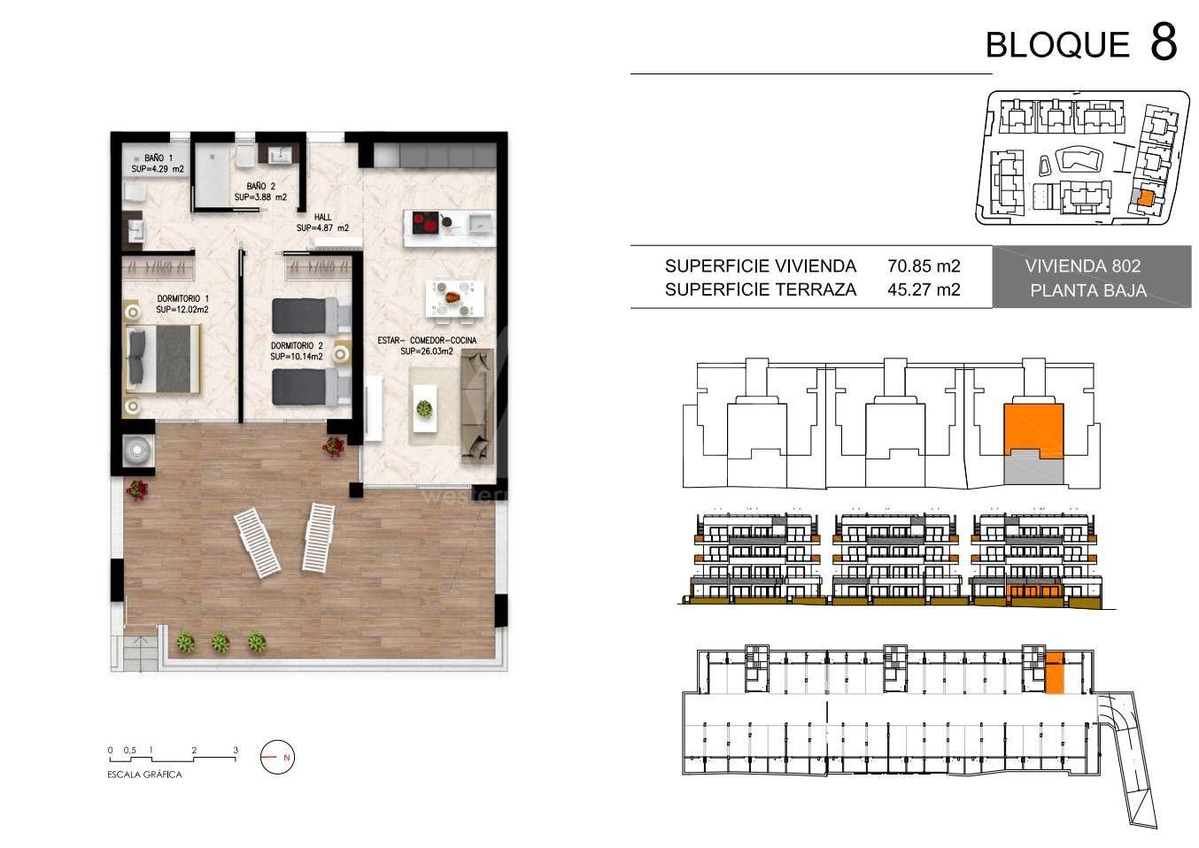 2 Schlafzimmer Appartement in Playa Flamenca - DI55965 - 1