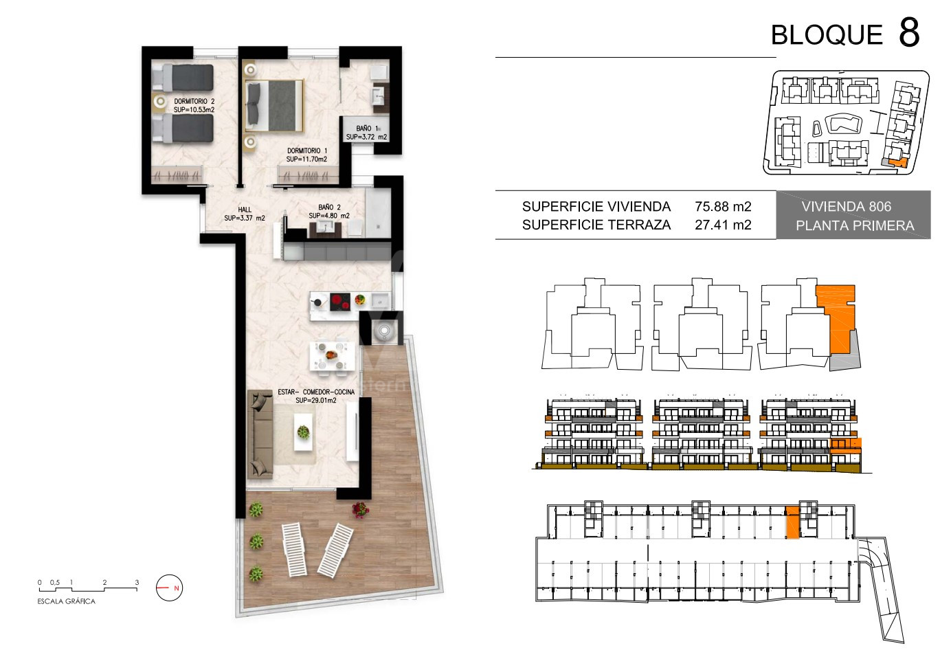 Apartament w Playa Flamenca, 2 sypialnie - DI55969 - 1