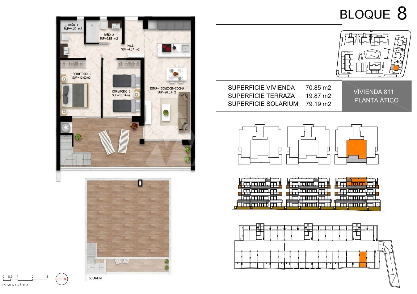 2 Schlafzimmer Penthouse-Wohnung in Playa Flamenca - DI55974 - 1