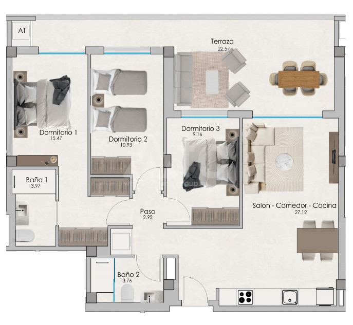 Apartamento de 3 habitaciones en Santa Pola - US55988 - 1