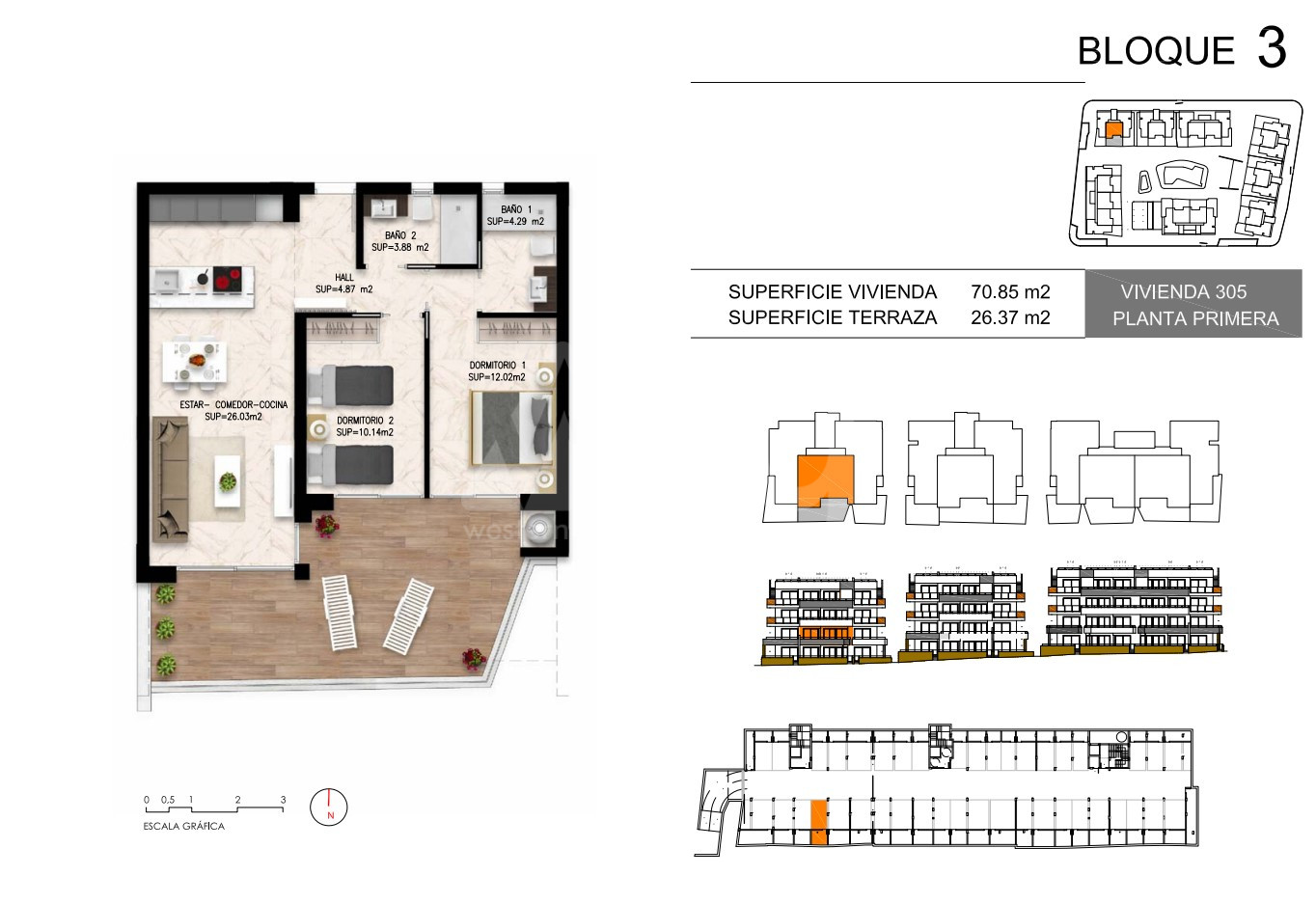 2 Schlafzimmer Appartement in Playa Flamenca - DI56009 - 1