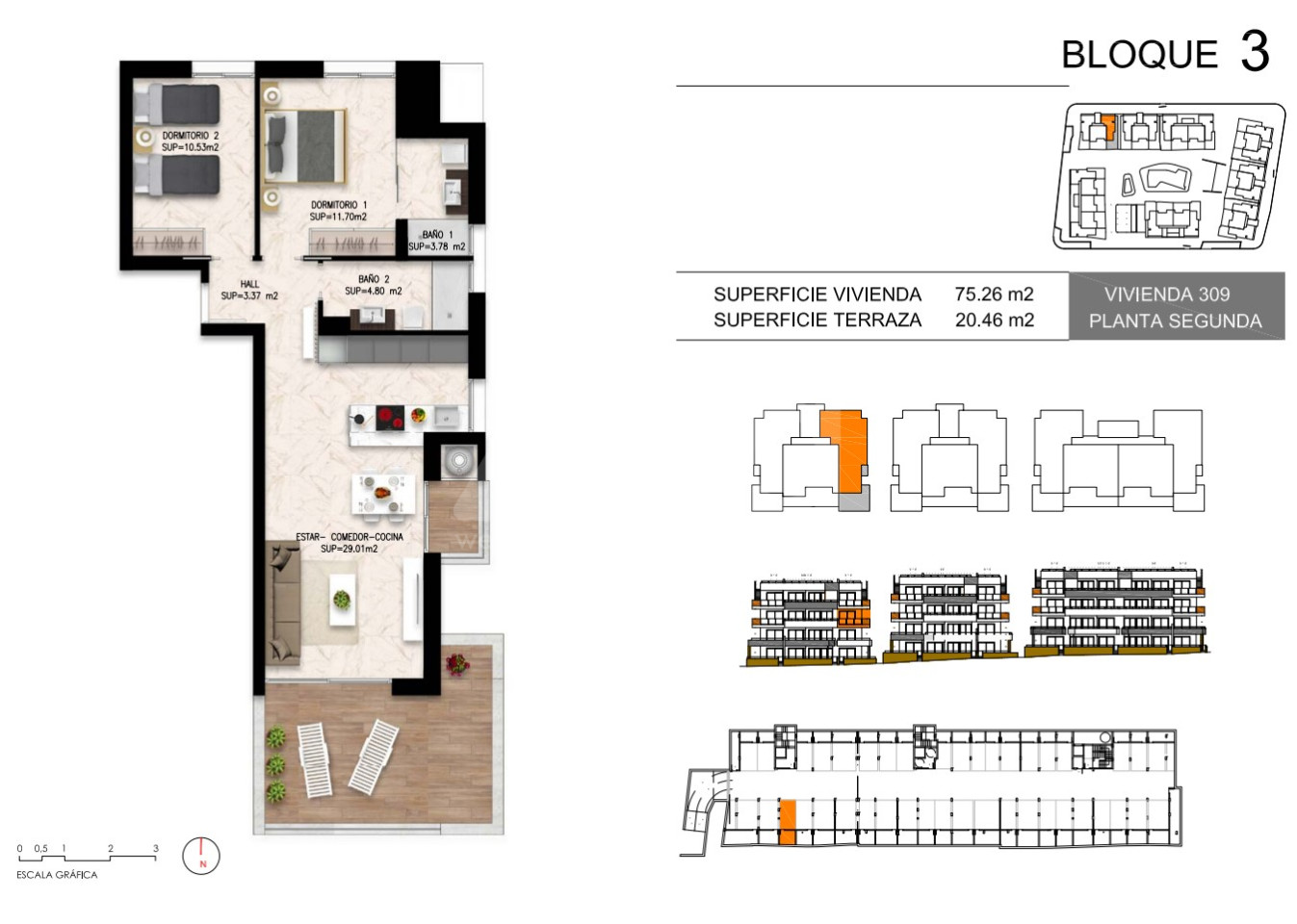 Apartament cu 2 dormitoare în Playa Flamenca - DI56013 - 1