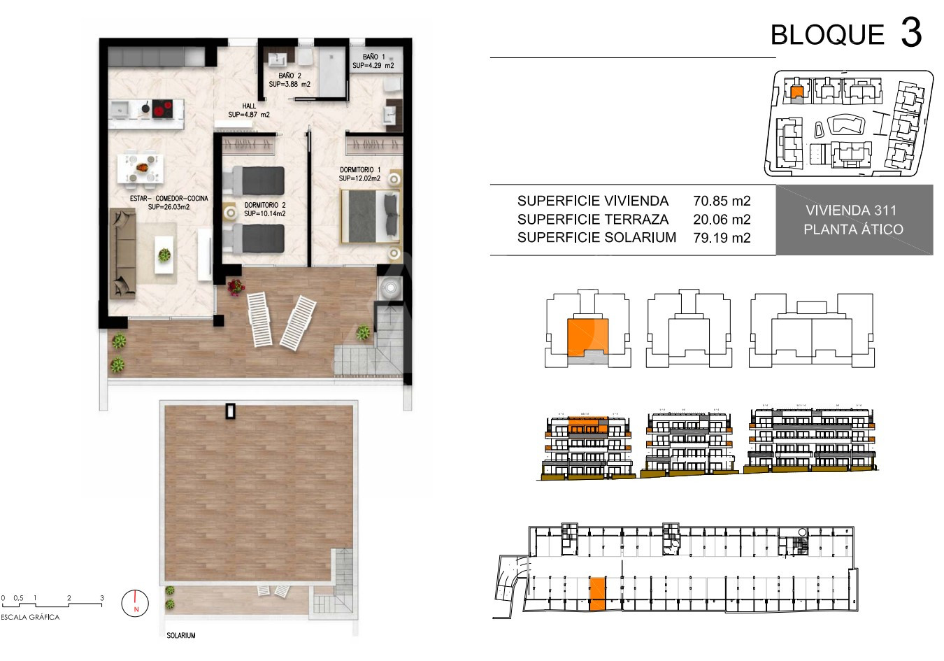2 Schlafzimmer Penthouse-Wohnung in Playa Flamenca - DI56015 - 1