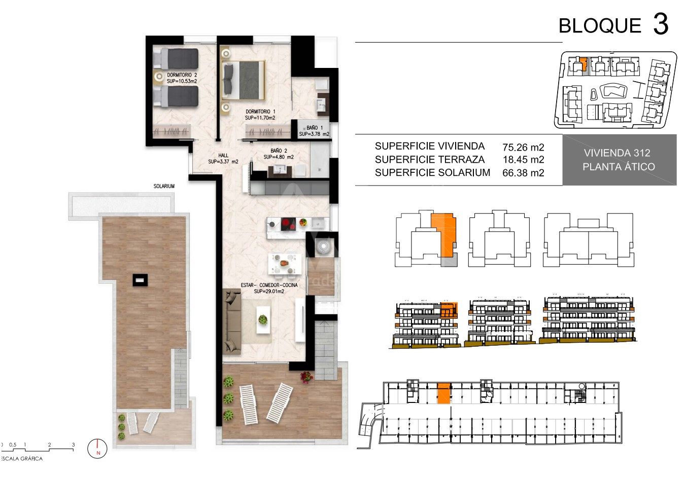 Penthouse cu 2 dormitoare în Playa Flamenca - DI56016 - 1