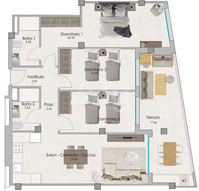 Apartamento de 3 habitaciones en Santa Pola - US56024 - 1