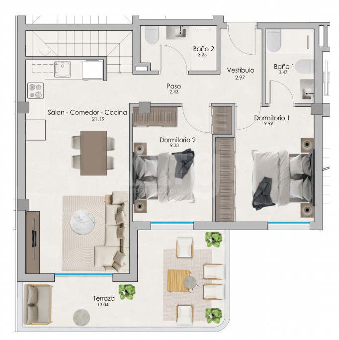 Ático de 2 habitaciones en Santa Pola - US56029 - 1