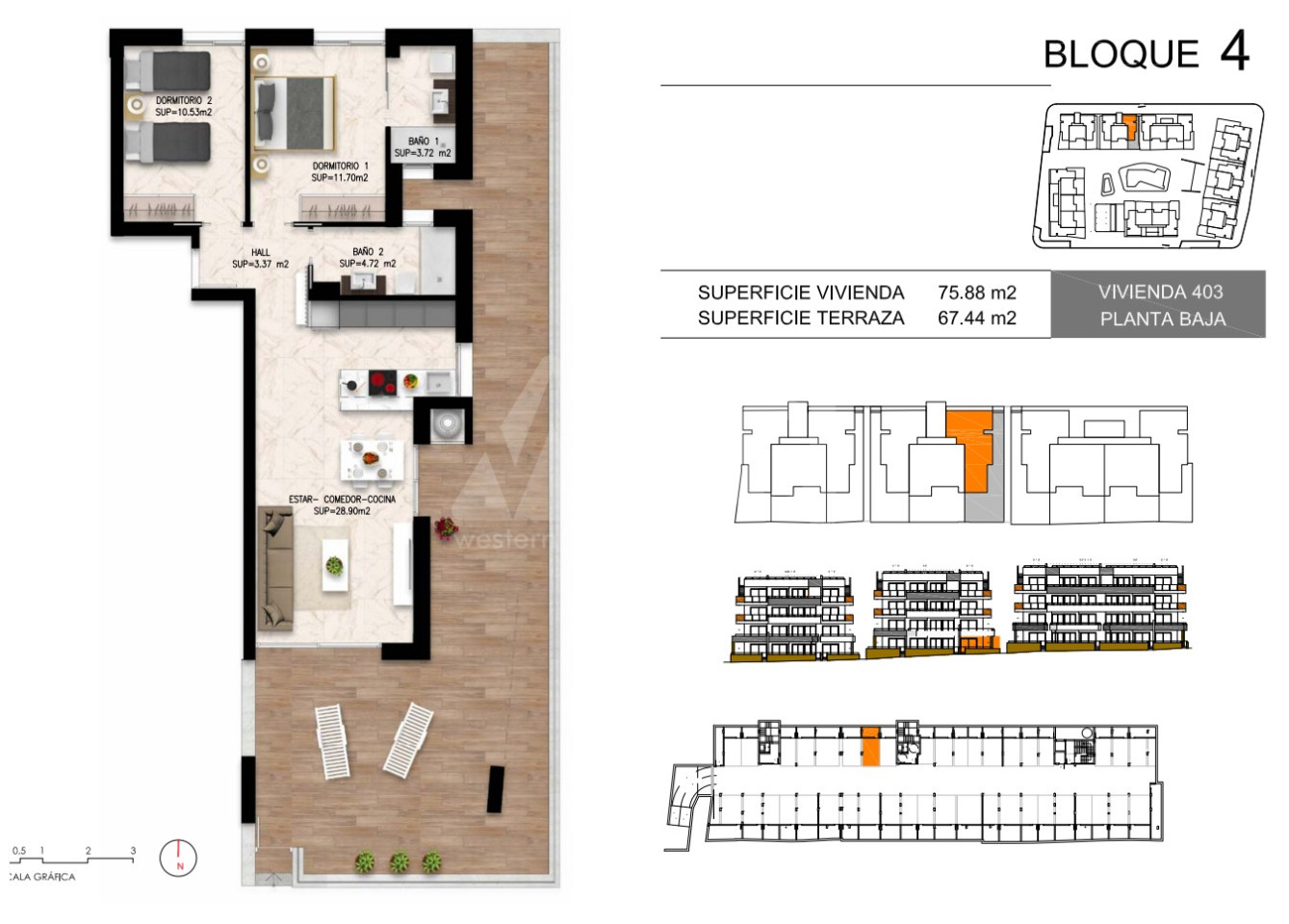 Apartament cu 2 dormitoare în Playa Flamenca - DI56035 - 1