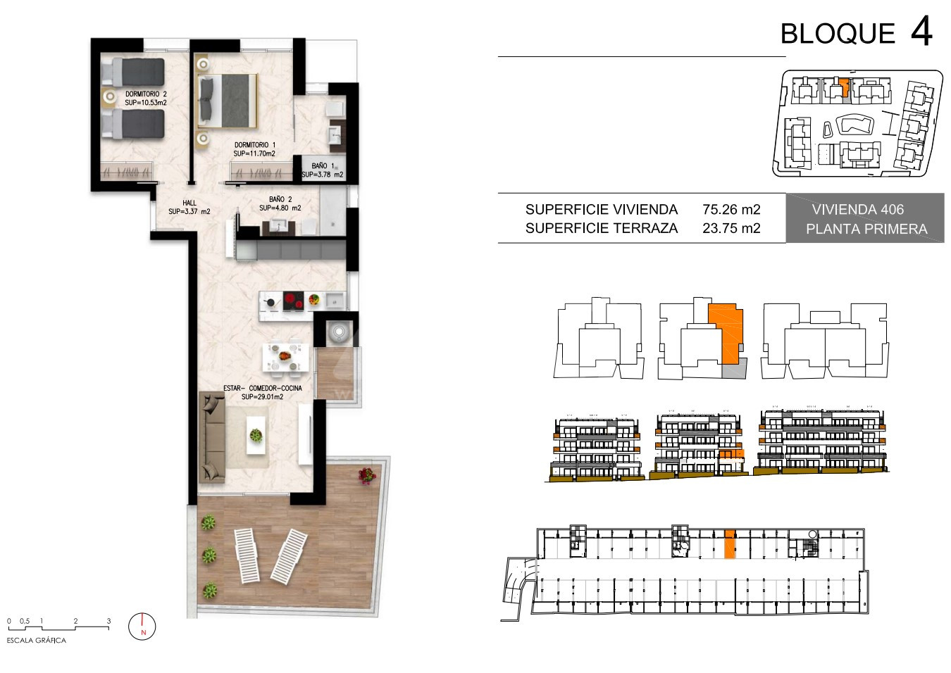 Apartament cu 2 dormitoare în Playa Flamenca - DI56038 - 1