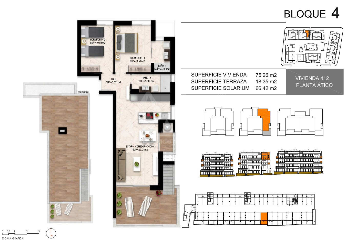 2 Schlafzimmer Penthouse-Wohnung in Playa Flamenca - DI56044 - 1