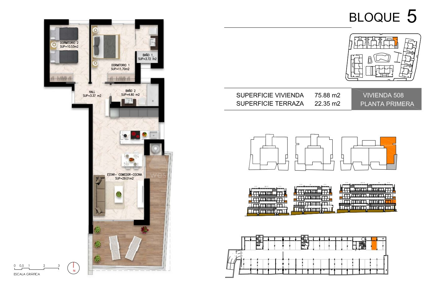 2 bedroom Apartment in Playa Flamenca - DI56052 - 1