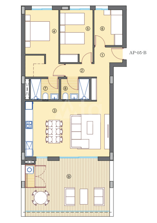 Апартаменты в Мучамель, 3 спальни - PPV56493 - 1