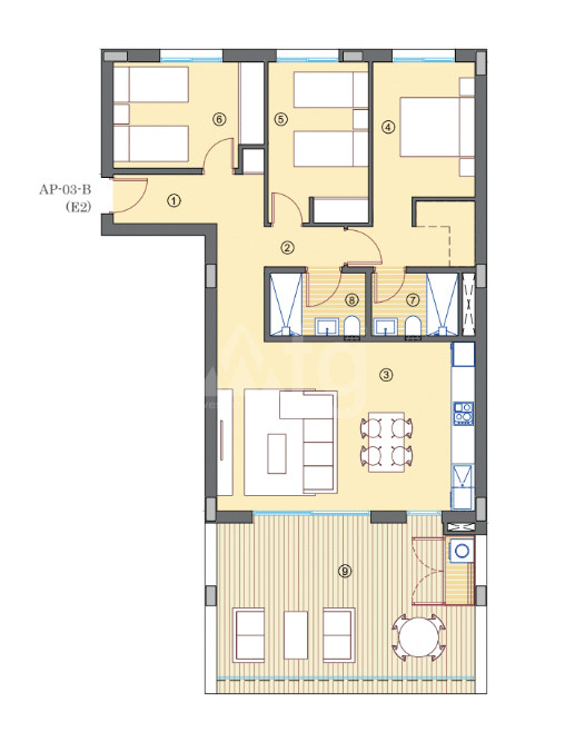 Apartamento de 3 habitaciones en Mutxamel - PPV56494 - 1
