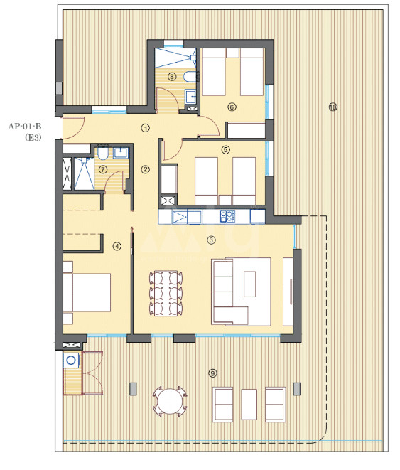 3 Schlafzimmer Appartement in Mutxamel - PPV56497 - 1