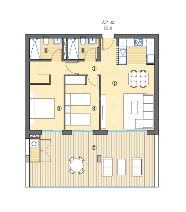 Appartement de 2 chambres à Mutxamel - PPV56501 - 1