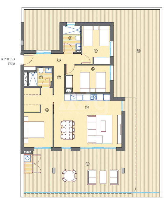 3 Schlafzimmer Appartement in Mutxamel - PPV56505 - 1