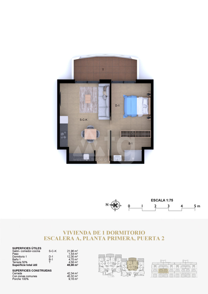 1 Schlafzimmer Appartement in Denia - MTZ56622 - 1