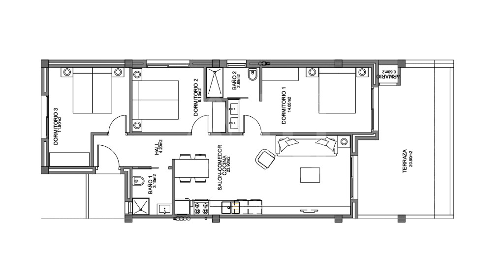 Apartament cu 2 dormitoare în Guardamar del Segura - CN56811 - 1