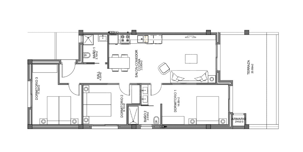 Apartament cu 2 dormitoare în Guardamar del Segura - CN56819 - 1