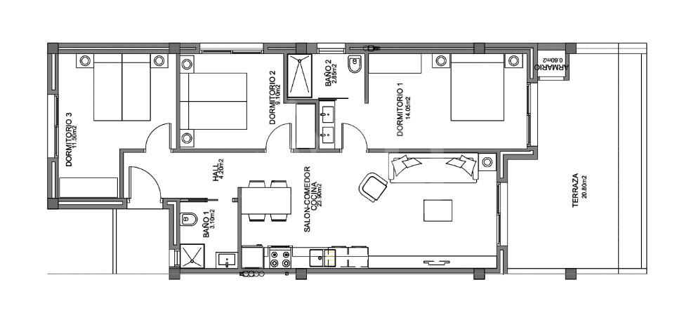 Apartament cu 2 dormitoare în Guardamar del Segura - CN56821 - 1