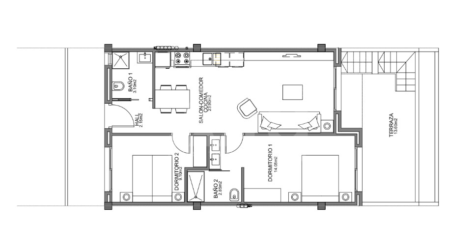 Ático de 2 habitaciones en Guardamar del Segura - CN56825 - 2