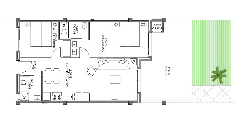 Apartament cu 2 dormitoare în Guardamar del Segura - CN56826 - 1