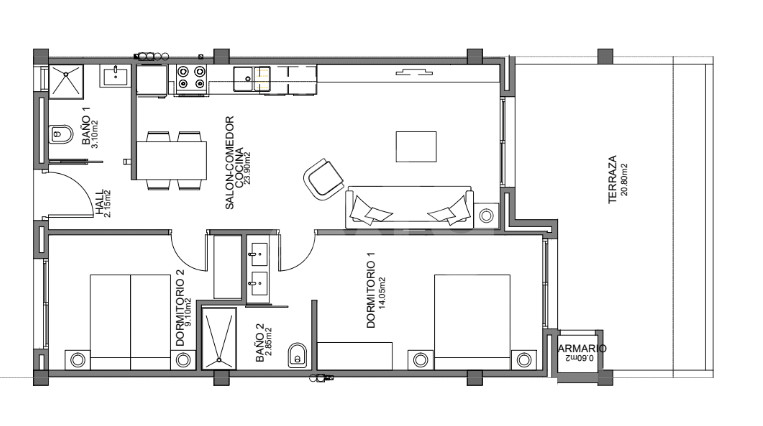 Apartament cu 2 dormitoare în Guardamar del Segura - CN56830 - 1