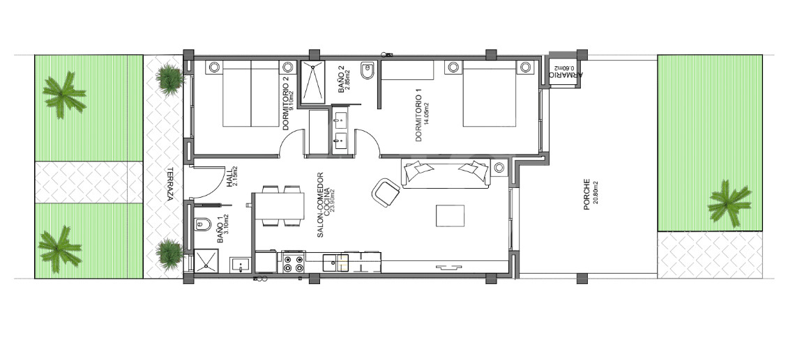 Apartamento de 2 habitaciones en Guardamar del Segura - CN56832 - 1