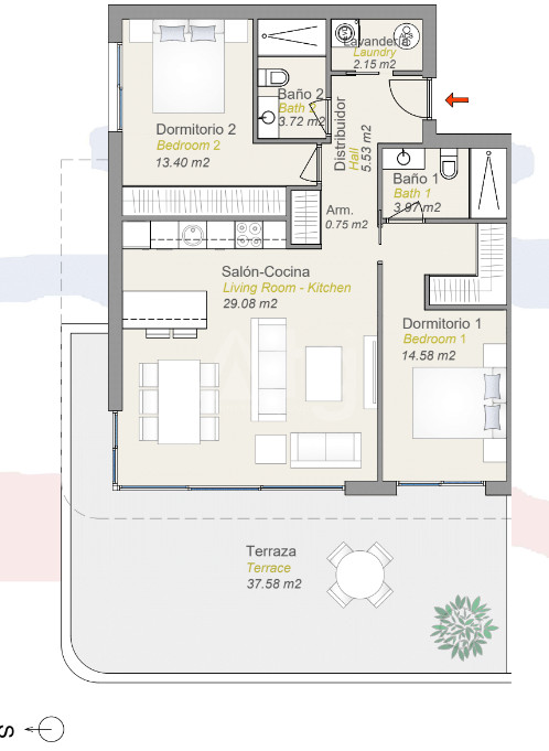2 Schlafzimmer Appartement in Finestrat - CAM56864 - 1