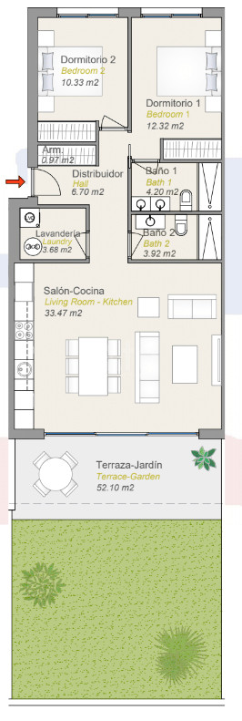 Apartamento de 2 habitaciones en Finestrat - CAM56866 - 1
