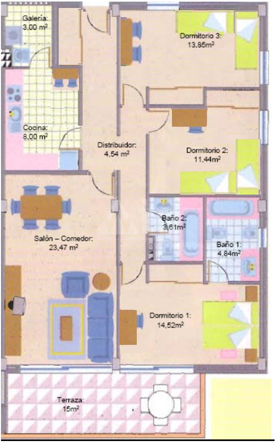 Апартаменты в Альбир, 3 спальни - SLE56905 - 1